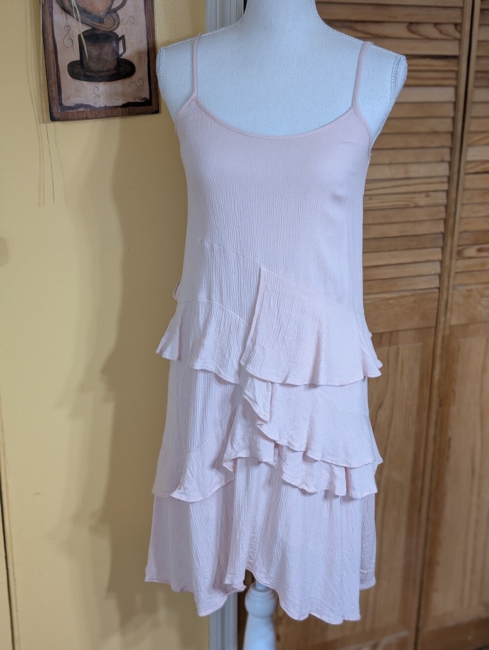 Topshop Blush Light Pink Tiered Ruffle Party Dress Size 6